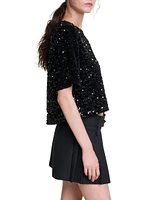 Sequinned Velvet Top
