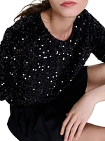 Sequinned Velvet Top