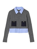 Cropped Wool and Cashmere Sweater