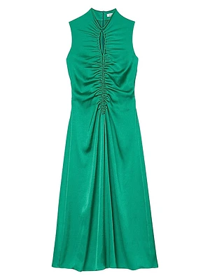 Draped Satin Effect Dress