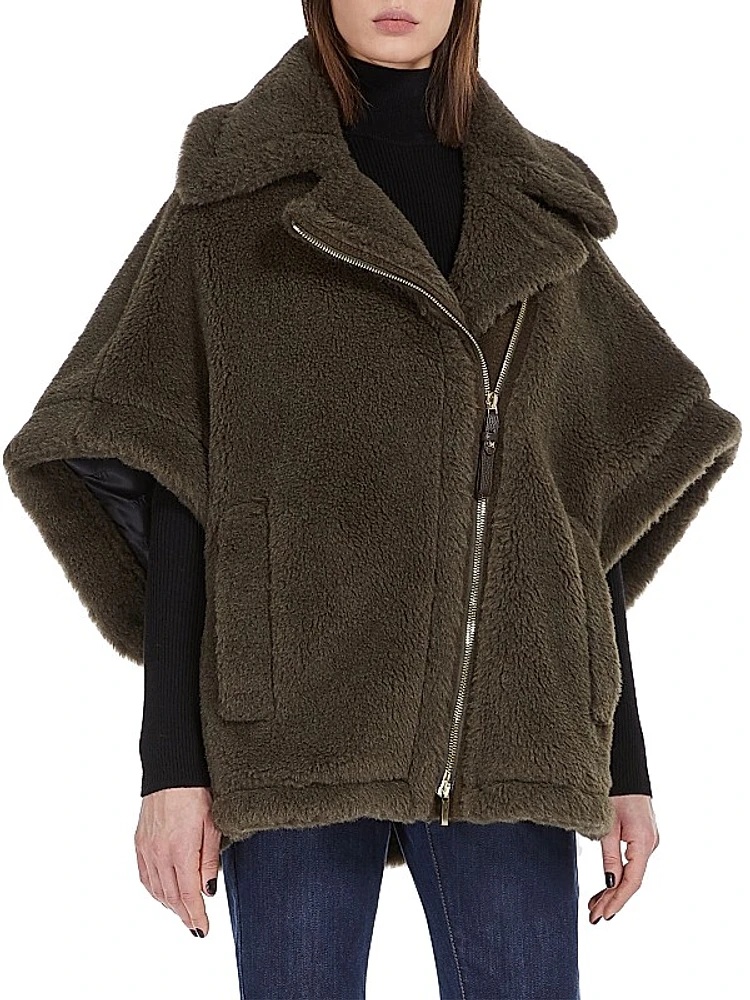 Manto Alpaca-Blend Asymmetric-Zip Jacket