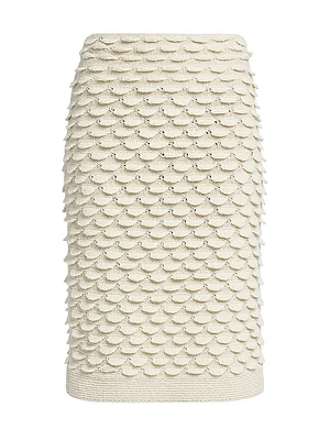 Fish Scale Wool Midi-Skirt