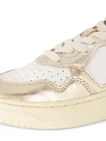 Medalist Metallic Leather Low-Top Sneakers
