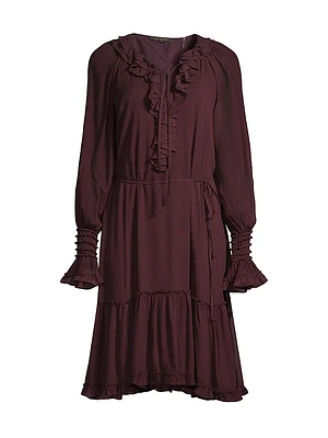 Collin Long-Sleeve Ruffle Dress