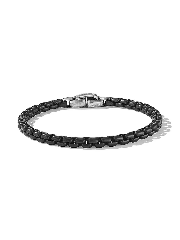 Sterling Silver and Stainless Steel Box Chain Bracelet