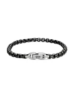 Sterling Silver and Stainless Steel Box Chain Bracelet
