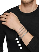 Sterling Silver and Stainless Steel Box Chain Bracelet