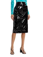 High-Waist Patent Pencil Skirt