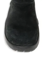 Snap Suede & Shearling Ankle Boots