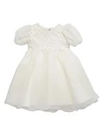 Baby Girl's, Little Girl's & Girl's Sequin Embroidered Puff Sleeve Dress