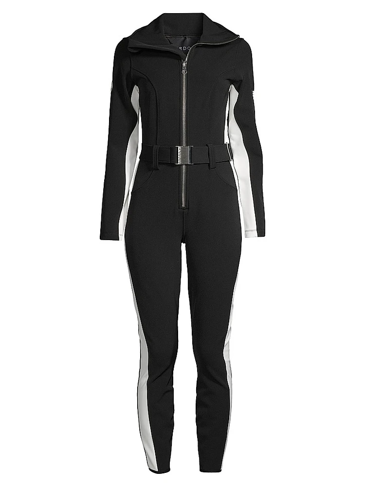 Cordova Belted Stripe Stretch Ski Suit