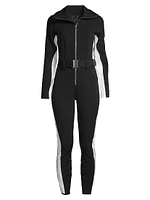 Cordova Belted Stripe Stretch Ski Suit