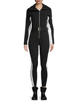 Cordova Belted Stripe Stretch Ski Suit