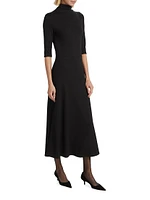 Turtleneck Knit Midi-Dress