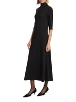 Turtleneck Knit Midi-Dress