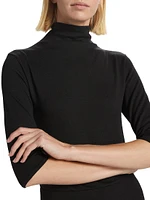 Turtleneck Knit Midi-Dress