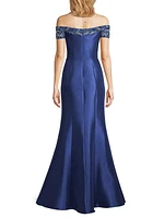 Beaded Off-The-Shoulder Gown