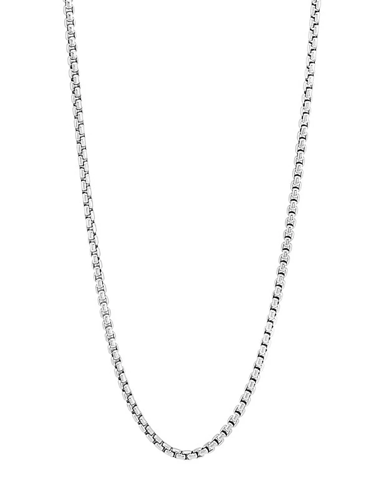 COLLECTION Sterling Silver Polished Lite Round Box Chain Necklace