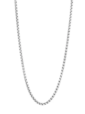 COLLECTION Sterling Silver Polished Lite Round Box Chain Necklace