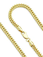 COLLECTION 14K Yellow Gold Semi-Solid Square Franco Chain Necklace