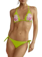 Floral Triangle Bikini Top
