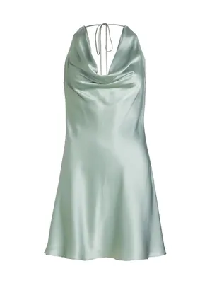 Mirai Silk Cowlneck Minidress