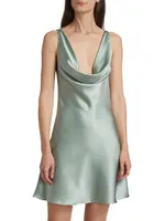 Mirai Silk Cowlneck Minidress