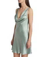 Mirai Silk Cowlneck Minidress