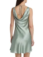 Mirai Silk Cowlneck Minidress