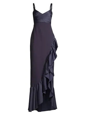 Billie Asymmetric Ruffle Gown