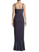 Billie Asymmetric Ruffle Gown