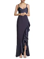 Billie Asymmetric Ruffle Gown
