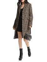 Leopard Jacquard Midi-Coat
