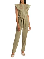 Louella Ruffled Cotton Button-Front Shirt