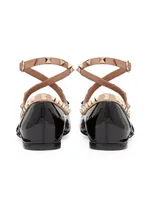 Rockstud Patent Leather Ballerinas