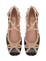 Rockstud Patent Leather Ballerinas