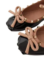 Rockstud Patent Leather Ballerinas