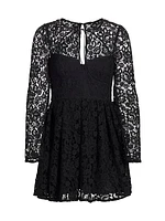 Lace Tie-Neck Minidress