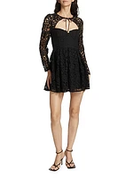 Lace Tie-Neck Minidress
