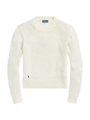 Cotton Shaker-Stitch Sweater