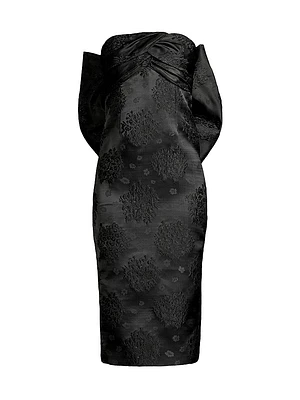 Loulou Draped Bow Midi-Dress
