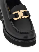 Maryan Leather Lug-Sole Loafers