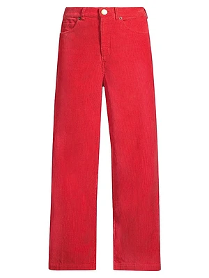 Jane Corduroy Straight-Leg Pants
