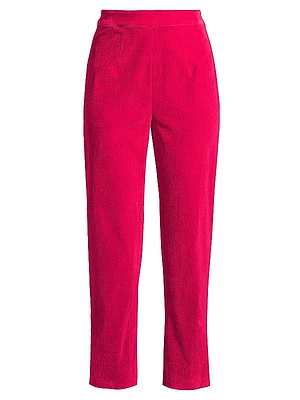 Lucy Stretch-Velvet Cigarette Pants