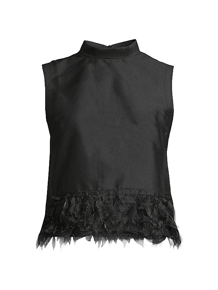 Organza Fringe Satin Shell