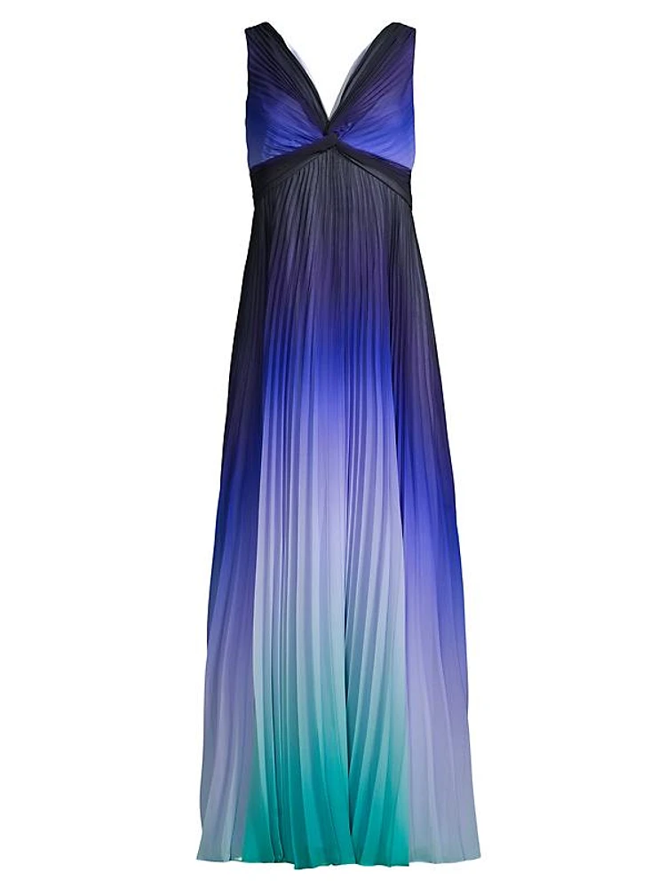 Emme Ombré Plissé Maxi Dress