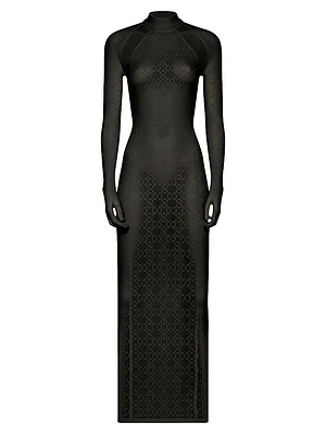 SIMKHAI x Wolford Semi-Sheer Logo Dress