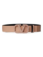 Vlogo Signature Reversible Shiny Calfskin Belt 40 MM