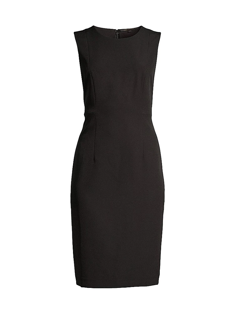 Meridian Milano Twill Sleeveless Sheath Dress