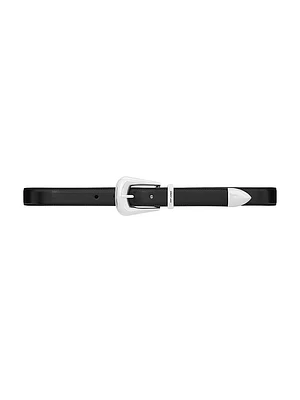 Folk Buckle Belt Smooth Leather